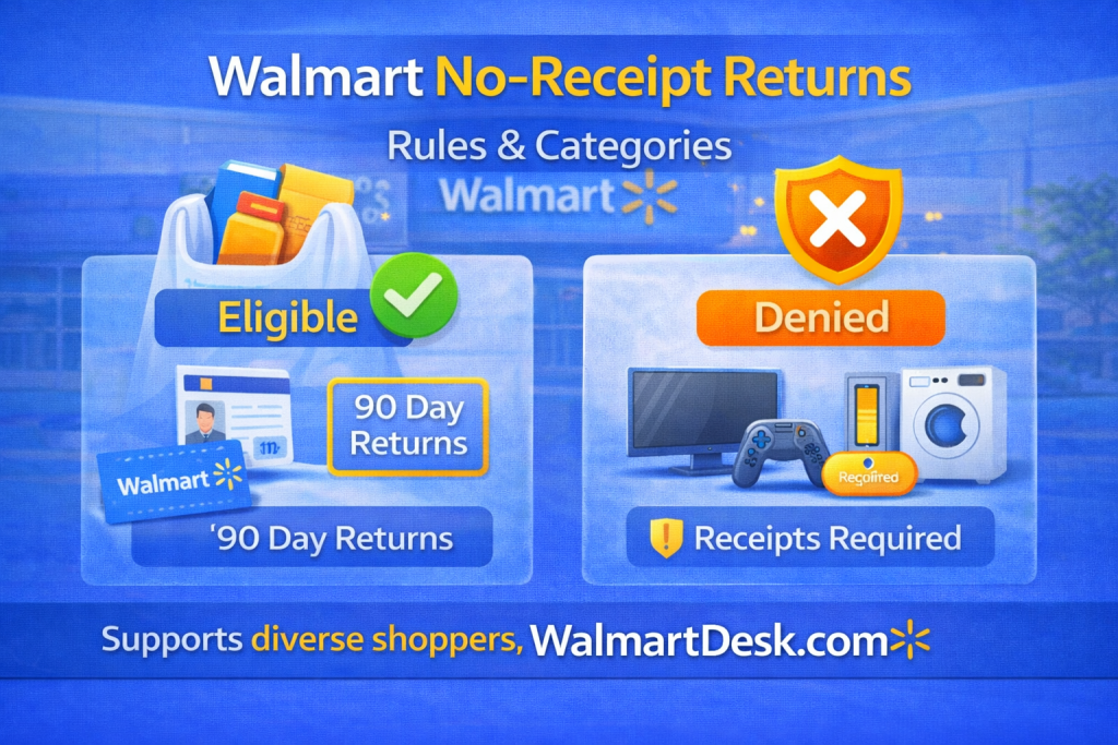 Walmart No-Receipt Returns And What Gets Denied infographic