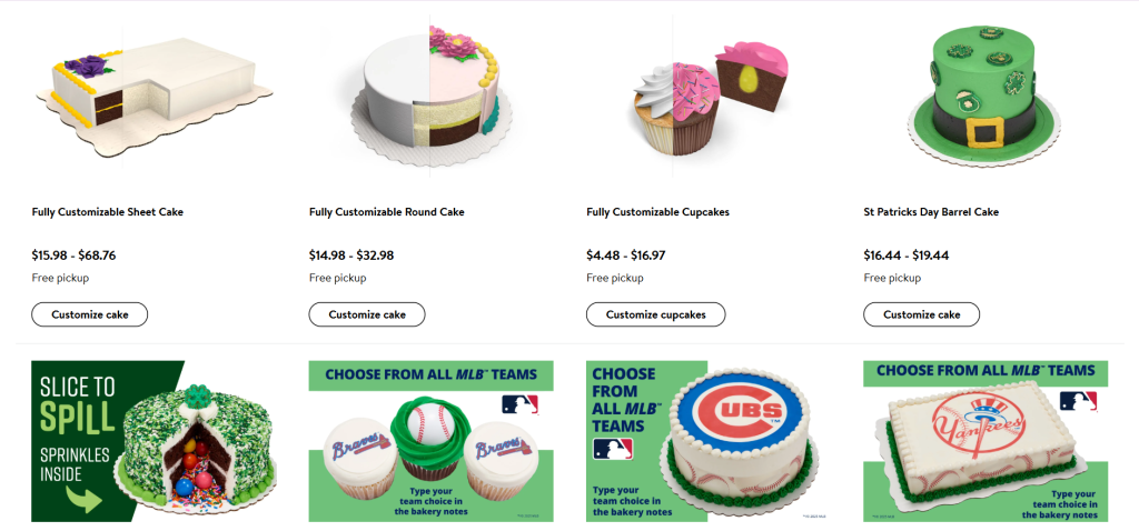 Walmart Bakery Items
