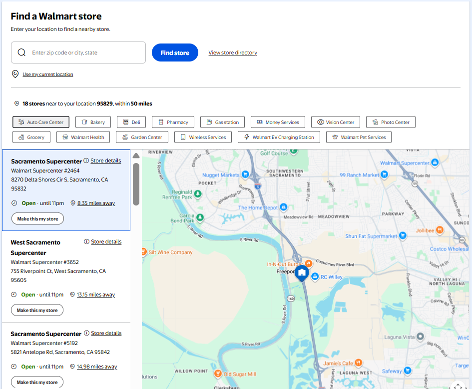 Walmart Store Finder