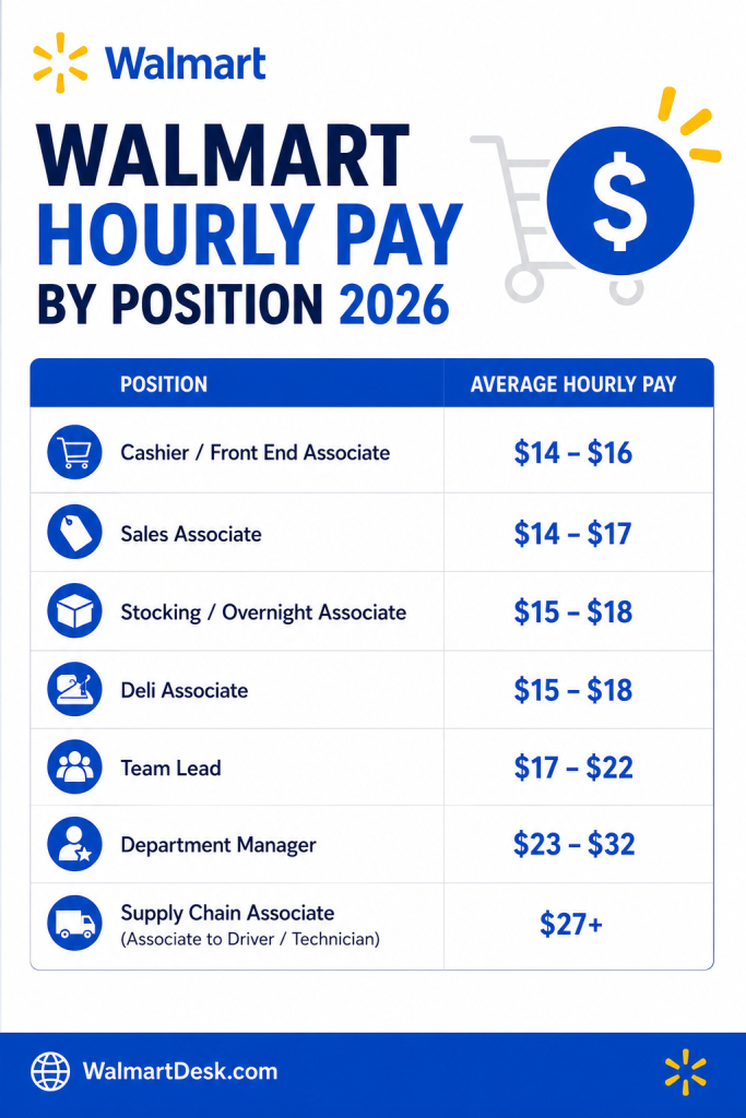 Walmart Hourly Pay by Position 2026