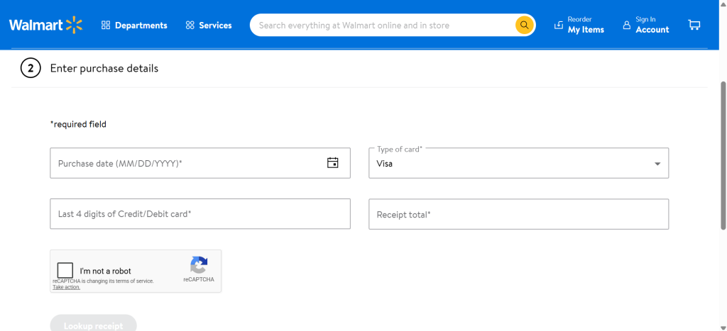 Walmart Receipt Lookup Tool-Purchase Details