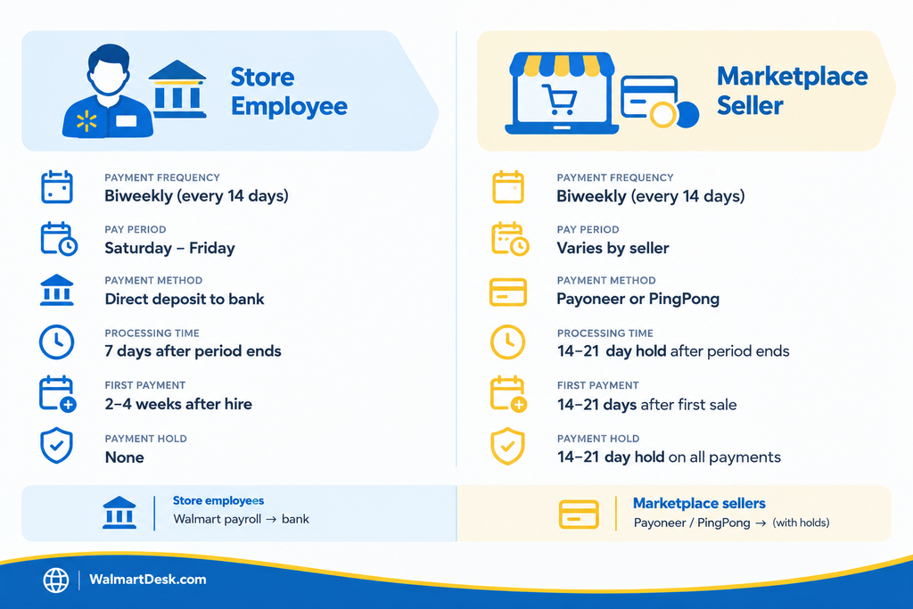 Walmart Store Employee vs Marketplace Seller Infographic
