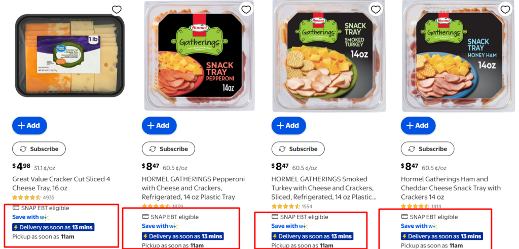 walmart deli section quick delivery timing highlighted