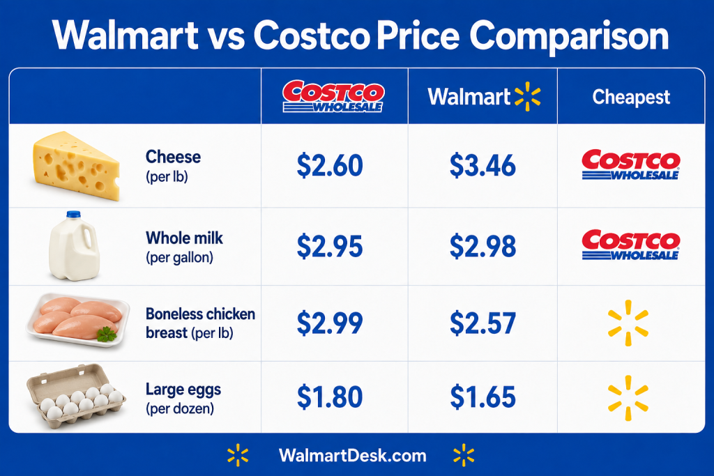 Walmart vs Costco Price Comparison