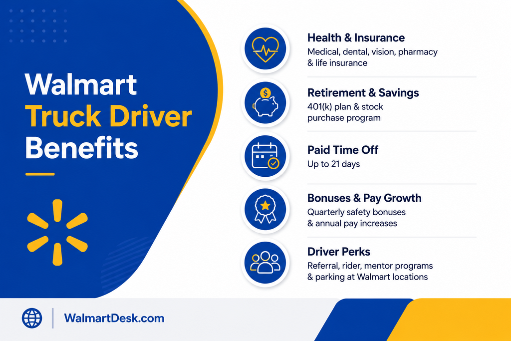 Walmart Truck Driver Benefits Infographic