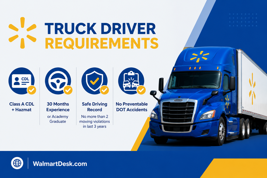 Walmart Truck Driver Requirements Infographic